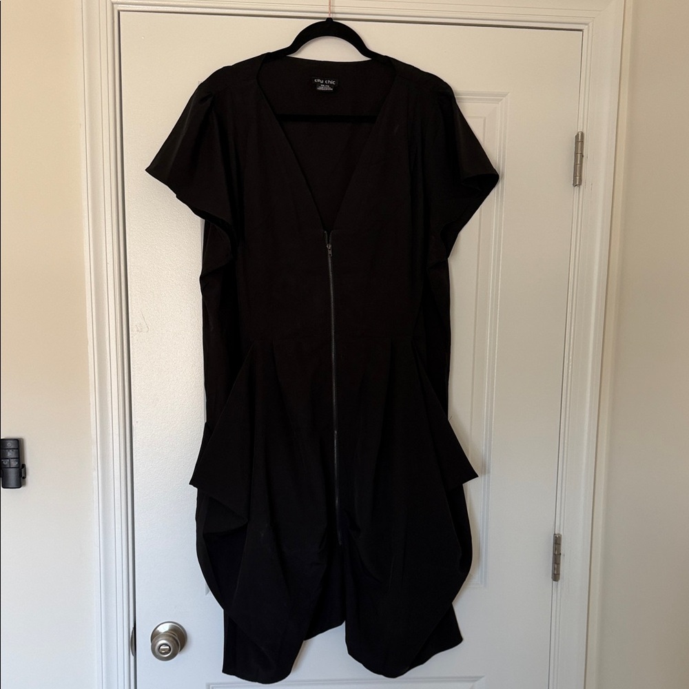 City Chic Black Zip-Front Dress